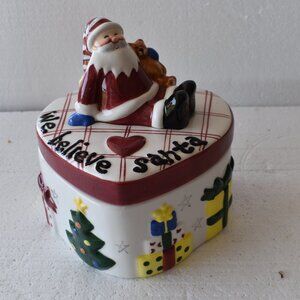 Palm Tree Santa Cookie/Candy Jar